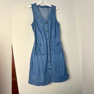 Denim Button-Front Mini Dress